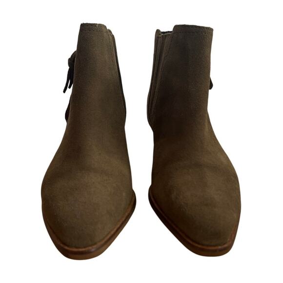 Cole Haan Hadlyn NWOT Women's Green Suede Ankle Boots Booties Side ZIp Size 8 B - Picture 2 of 7